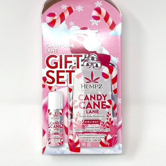 HEMPZ Candy Cane Lane Gift Set Limited Edition Body Lotion Lip Balm - Picture 4 of 8